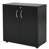 Vinsetto Two-Tier Locking Office Storage Cabinet - Black