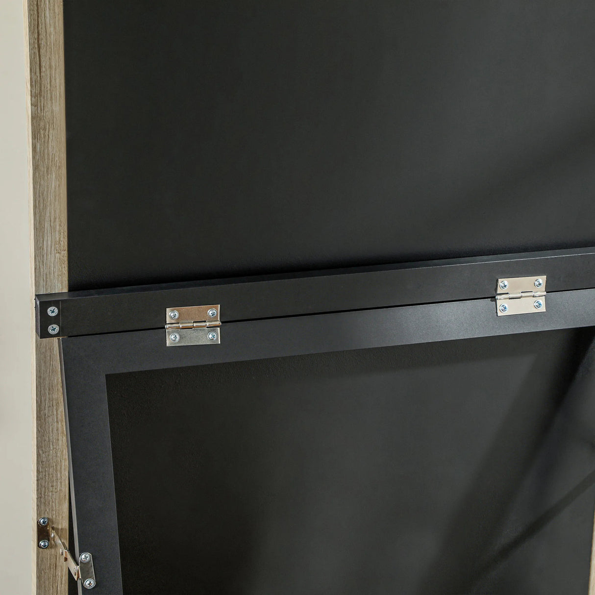 HOMCOM 162.6 cm Two-Tone Full Length Mirror - White/Oak-Tone