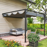 Outsunny 3 x 3 m Pergola, with Sliding Canopy - Grey