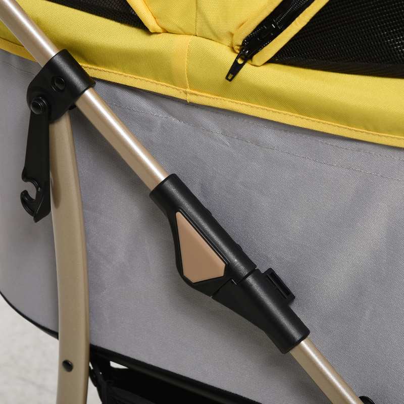 PawHut 3 In 1 Detachable Pet Stroller, for Extra Small and Small Dogs - Yellow