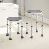 HOMCOM 360 Swivel Shower Chair, Height Adjustable Aluminium Shower Stool with Non-Slip Feet for Disabled, Elderly, Grey