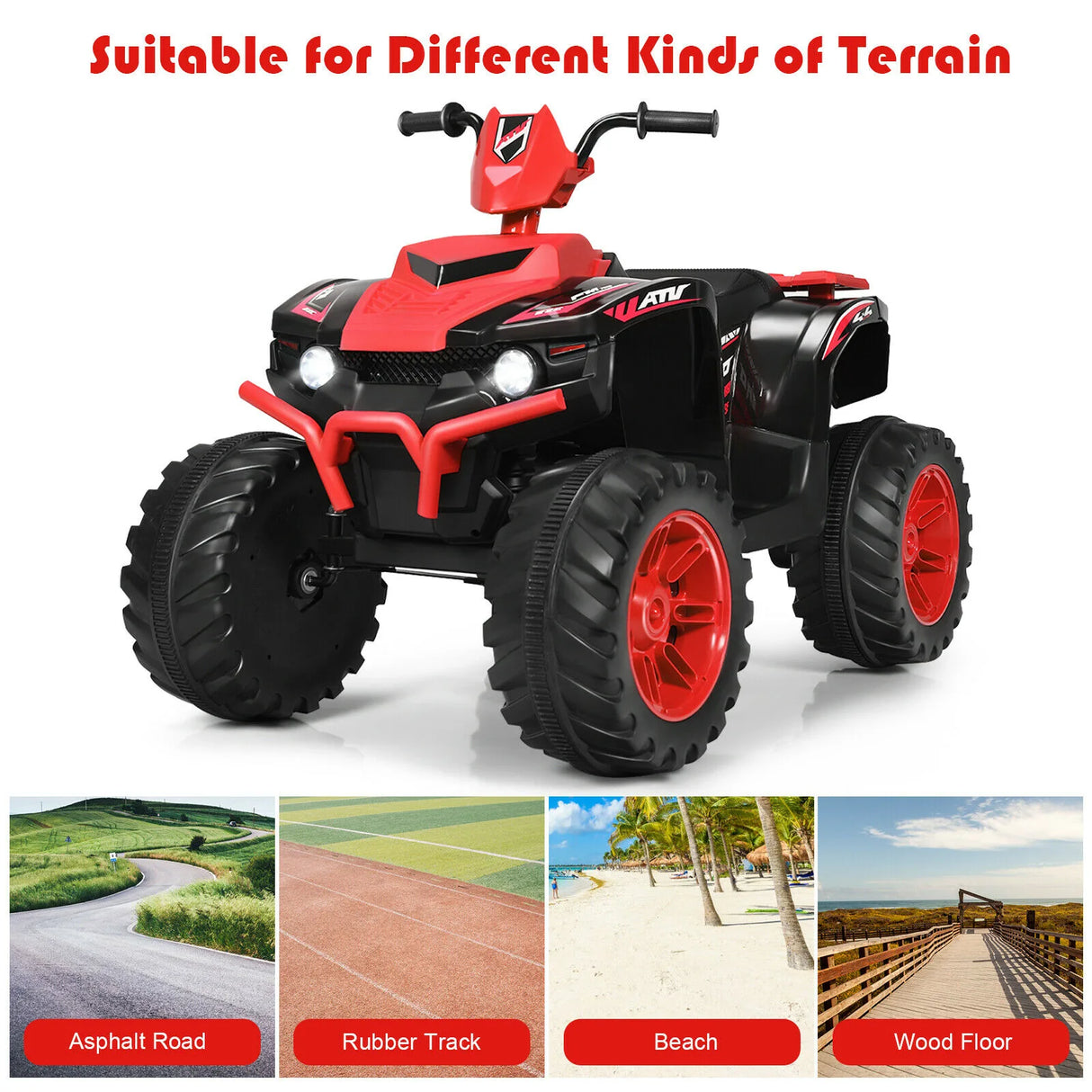 12v Electric Kids Ride On ATV / Quad Bike-Red