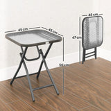 Outsunny Foldable Garden Table Square Folding Table for Patio Garden 45 x 45 x 50Hcm Black