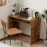 HOMCOM Boxy Work Desk, with Shelf - Wood-Effect
