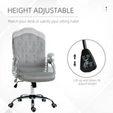 Vinsetto Velvet-Feel Work Chair, with Diamante Back - Grey