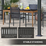 Outsunny Aluminium Pergola with Retractable Roof, 3x4m Garden Shelter for Patio Deck in, Dark Grey