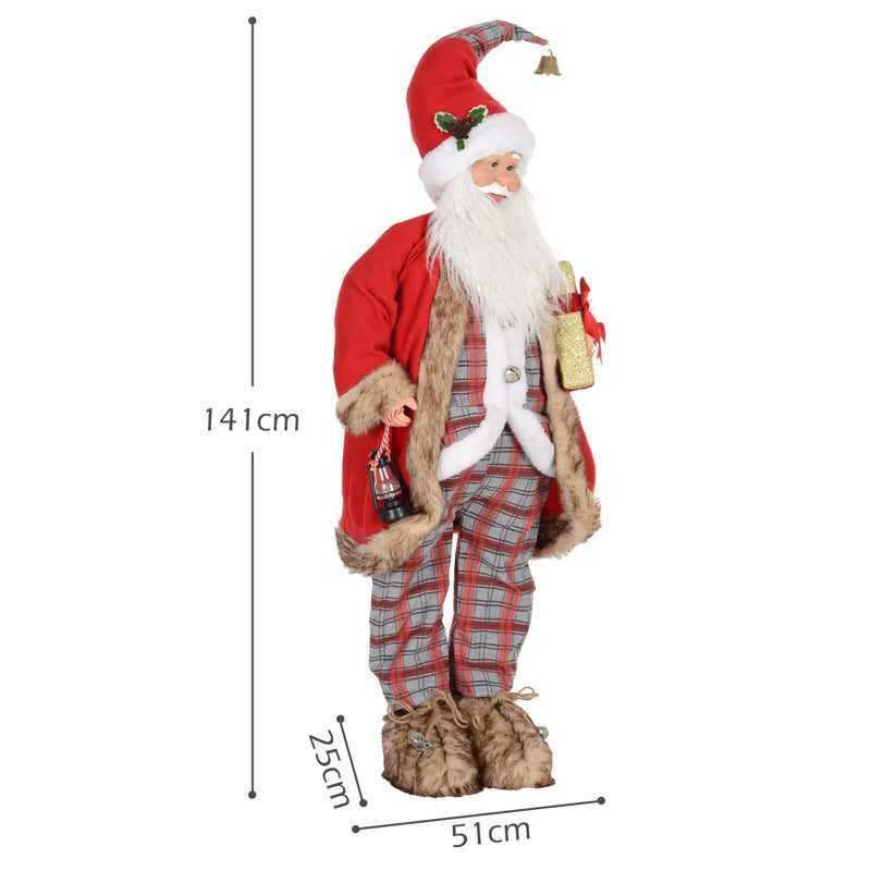 HOMCOM 4'6" Animated Santa Claus Figure, with Sound - Red