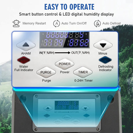 85L/Day Commercial Dehumidifier with Pump and 24H Timer-Blue