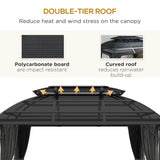 Outsunny 4 x 3m Aluminium Frame Hard Gazebo, with Accessories - Black