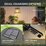Outsunny Outdoor Solar Floor Lamp, Adjustable Height Rechargeable Floor Lamp IP44 Waterproof