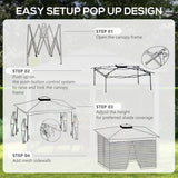 Outsunny 3 x 3(m) Pop Up Gazebo, Double-roof Garden Tent with Netting and Carry Bag, Party Event Shelter for Outdoor Patio, Dark Grey