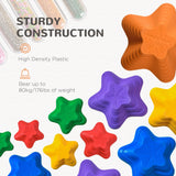 Outsunny 11-Piece Balance Stepping Stones for Kids Starfish Style Non-slip Obstacle Course Stackable Balance Blocks Garden Toys Encourage Toddler Sensory Toys Indoor Outdoor - Multicoloured