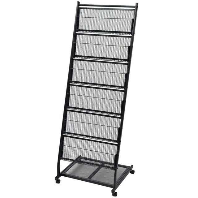 vidaXL Magazine Rack 47.5x43x133 cm Black A4