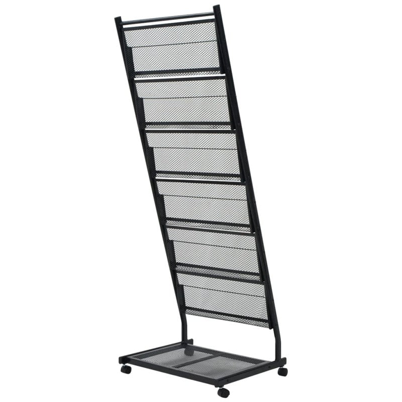 vidaXL Magazine Rack 47.5x43x133 cm Black A4