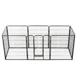 vidaXL Dog Playpen 8 Panels Steel 80x100 cm Black