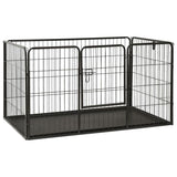 vidaXL Puppy Playpen Steel 123x77.5x74.5 cm