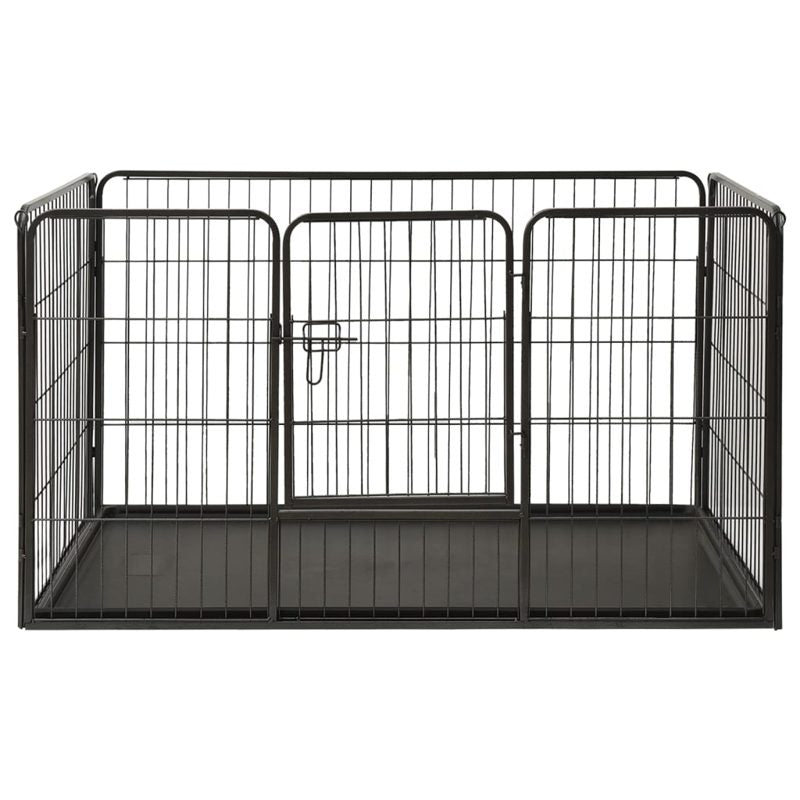 vidaXL Puppy Playpen Steel 123x77.5x74.5 cm