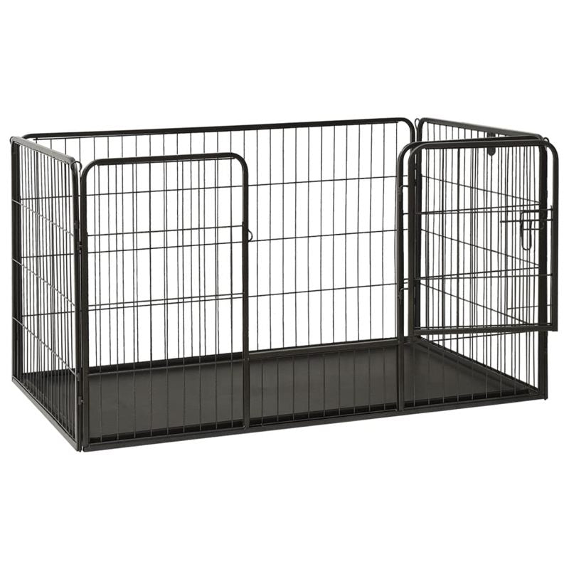 vidaXL Puppy Playpen Steel 123x77.5x74.5 cm