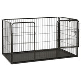 vidaXL Puppy Playpen Steel 123x77.5x74.5 cm