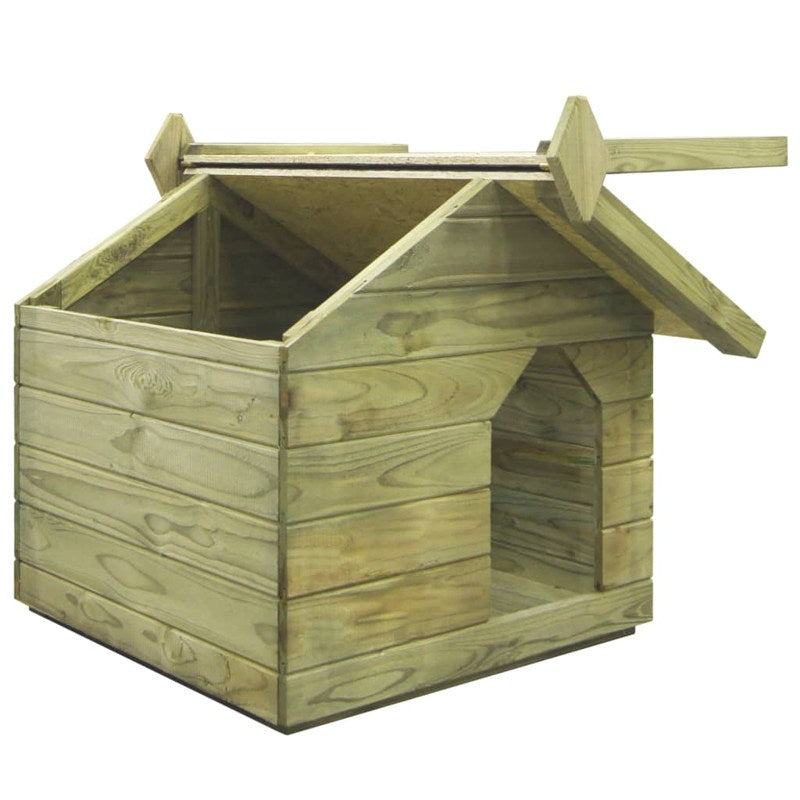 vidaXL Garden Dog House with Opening Roof Impregnated Pinewood