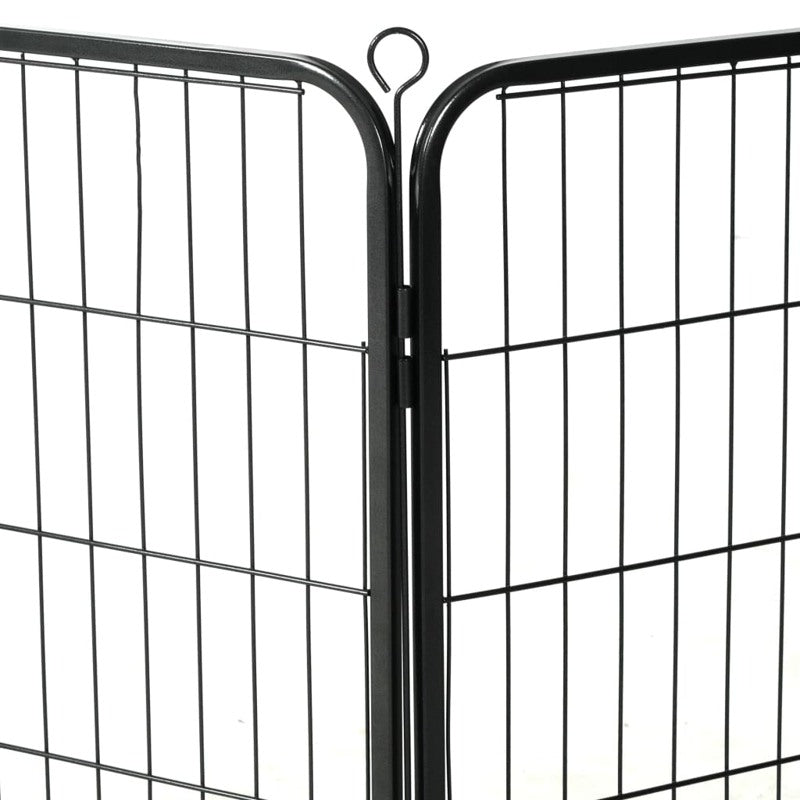 vidaXL Dog Playpen 16 Panels Steel 80x80 cm Black