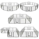 vidaXL Dog Playpen 16 Panels Steel 80x80 cm Black