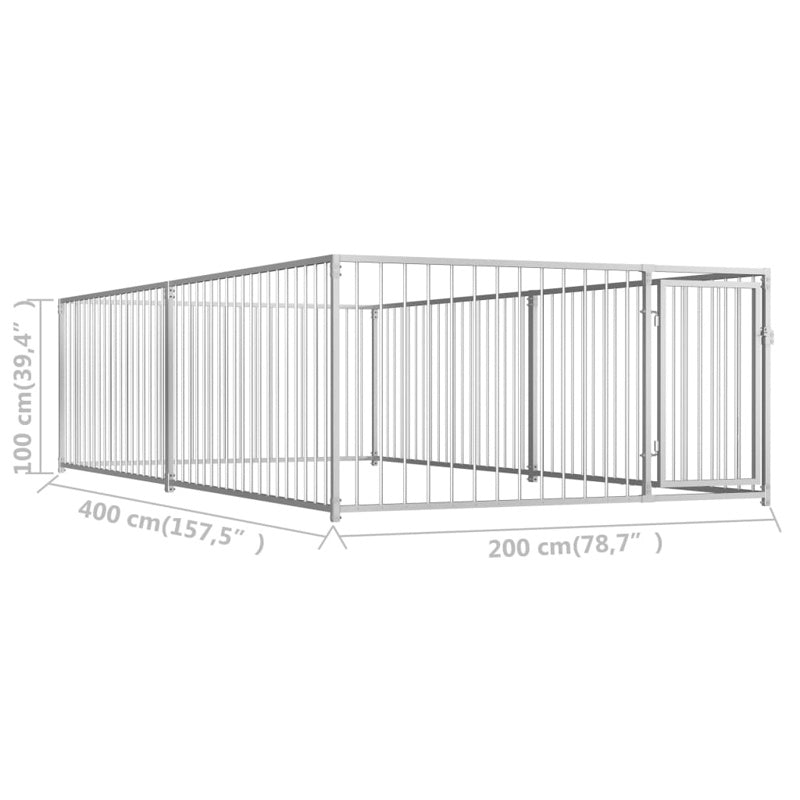 vidaXL Outdoor Dog Kennel 200x400x100 cm