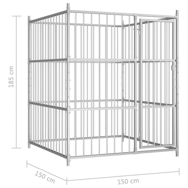 vidaXL Outdoor Dog Kennel 150x150x185 cm