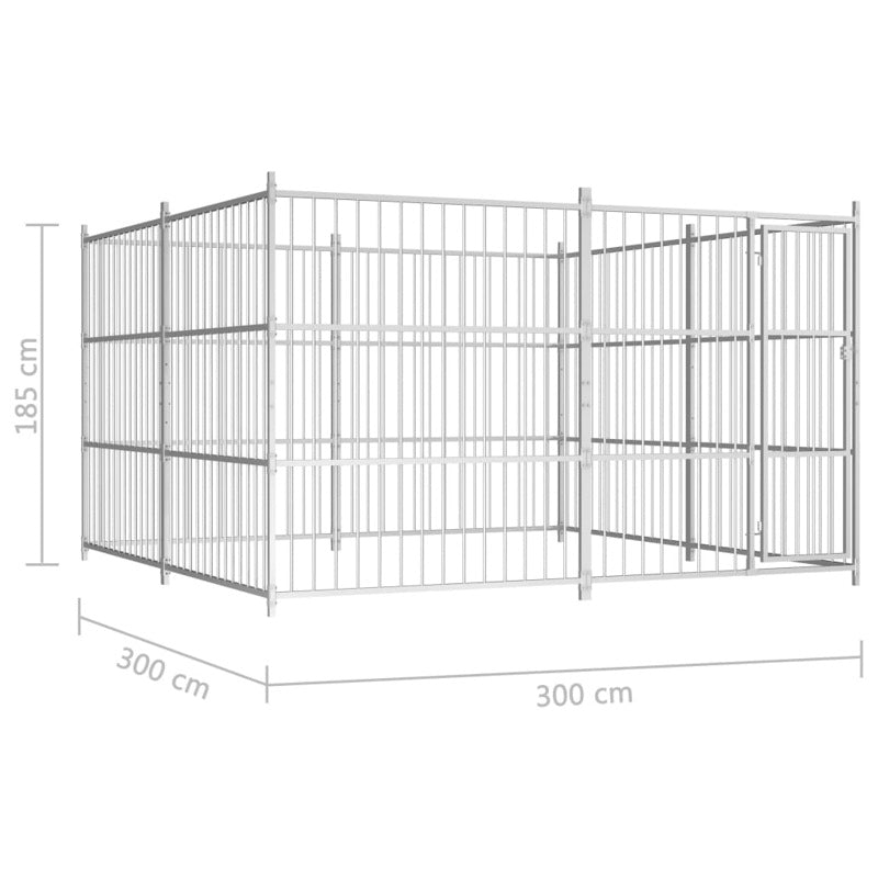 vidaXL Outdoor Dog Kennel 300x300x185 cm