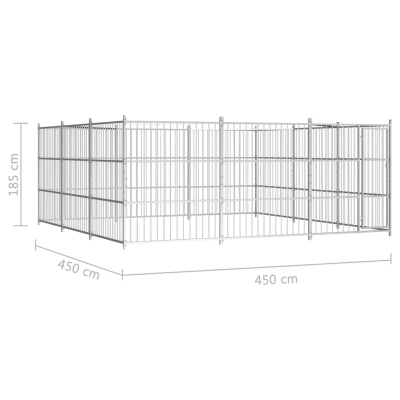 vidaXL Outdoor Dog Kennel 450x450x185 cm