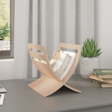 vidaXL Wooden Magazine Rack Floor Standing Natural