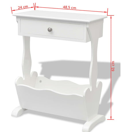 vidaXL Magazine Rack Melrose White