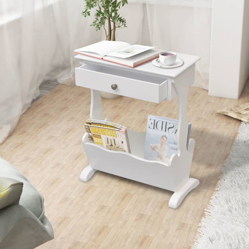 vidaXL Magazine Rack Melrose White