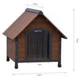 @Pet Dog House with Plastic Flaps Rustique Brown 102x82x87 cm