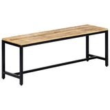 vidaXL Dining Bench 120 cm Solid Rough Mango Wood