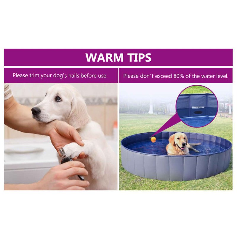 vidaXL Foldable Dog Swimming Pool Blue 80x20 cm PVC