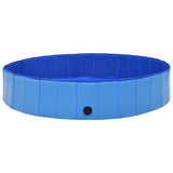 vidaXL Foldable Dog Swimming Pool Blue 160x30 cm PVC