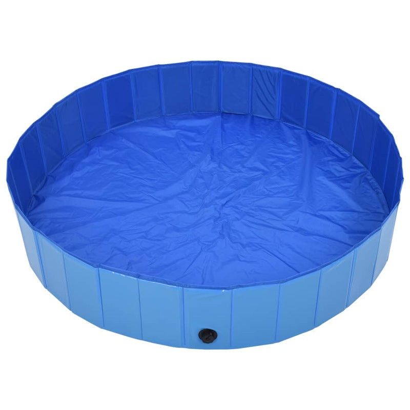 vidaXL Foldable Dog Swimming Pool Blue 160x30 cm PVC