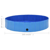 vidaXL Foldable Dog Swimming Pool Blue 160x30 cm PVC