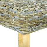 vidaXL Bench 110 cm Natural Kubu Rattan and Solid Mango Wood