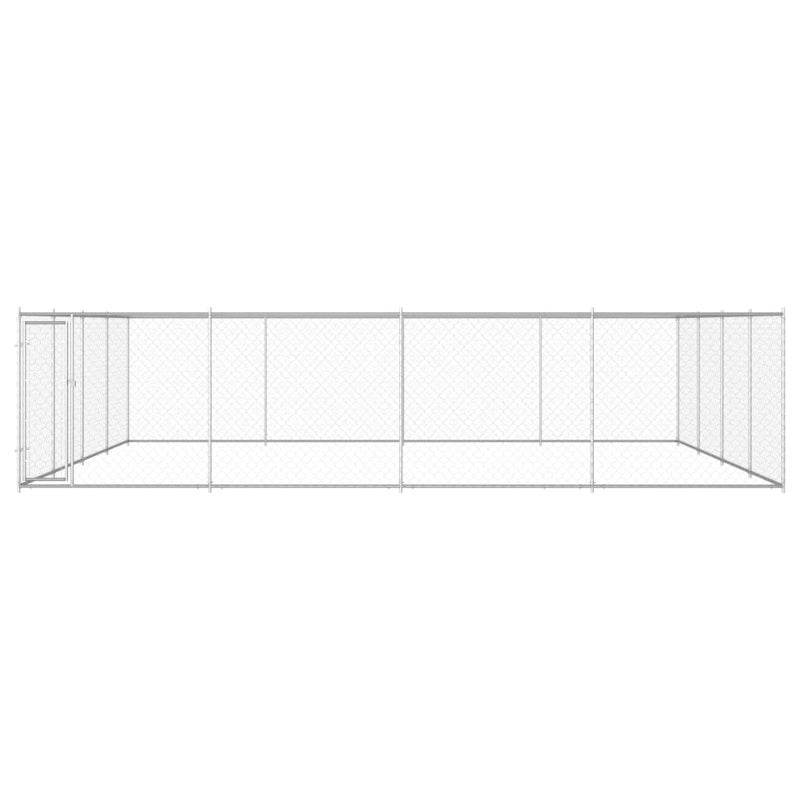 vidaXL Outdoor Dog Kennel Galvanised Steel 760x760x185 cm