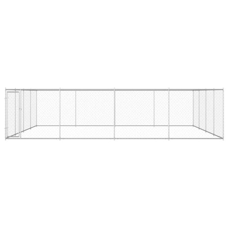 vidaXL Outdoor Dog Kennel Galvanised Steel 760x760x185 cm