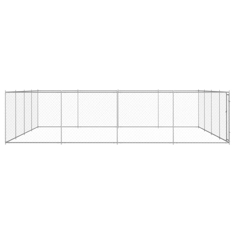 vidaXL Outdoor Dog Kennel Galvanised Steel 760x760x185 cm