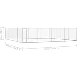 vidaXL Outdoor Dog Kennel Galvanised Steel 760x760x185 cm