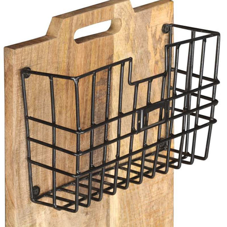 vidaXL Wall-mounted Magazine Rack 33x10x67 cm Solid Rough Mango Wood