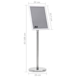 vidaXL A4 Pedestal Poster Stand Silver Aluminium Alloy