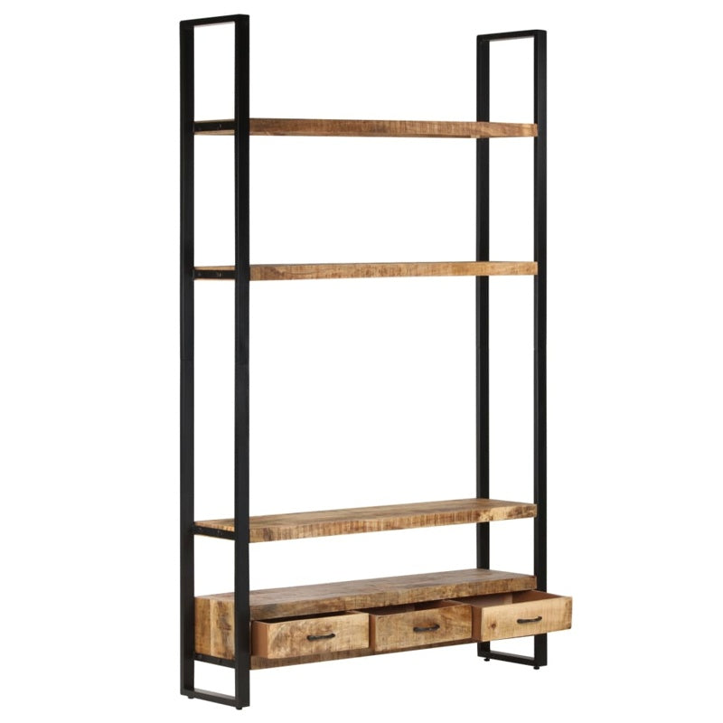 vidaXL Bookshelf 118x30x200 cm Solid Rough Mango Wood