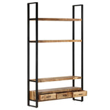 vidaXL Bookshelf 118x30x200 cm Solid Rough Mango Wood