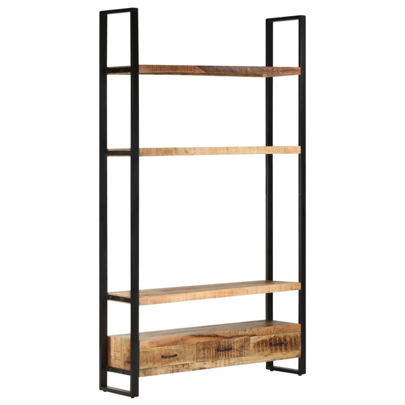 vidaXL Bookshelf 118x30x200 cm Solid Rough Mango Wood