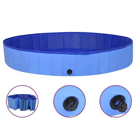 vidaXL Foldable Dog Swimming Pool Blue 200x30 cm PVC